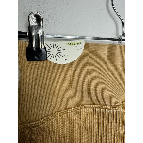 Aerie OFFLINE Medium Seamless Cable High Waisted 7/8 Leggings Washed Gold NWT - Picture 6 of 12
